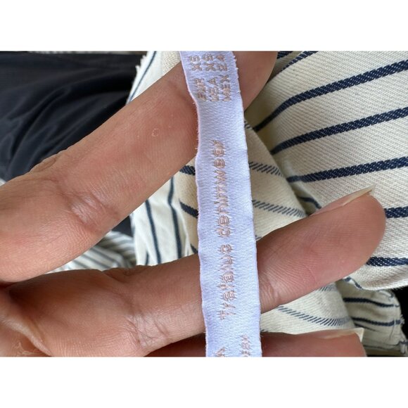 Zara‎ Trafaluc Denim asymmetric Striped Mini dress Women's Raw Hem Sz XS - Picture 8 of 10